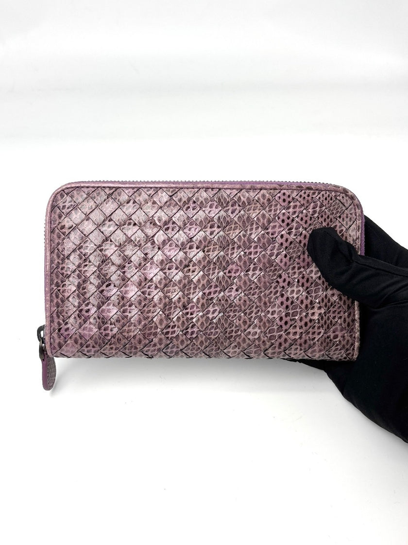 [SALE] Preowned. Bottega Zip Long Wallet Metallic|7045