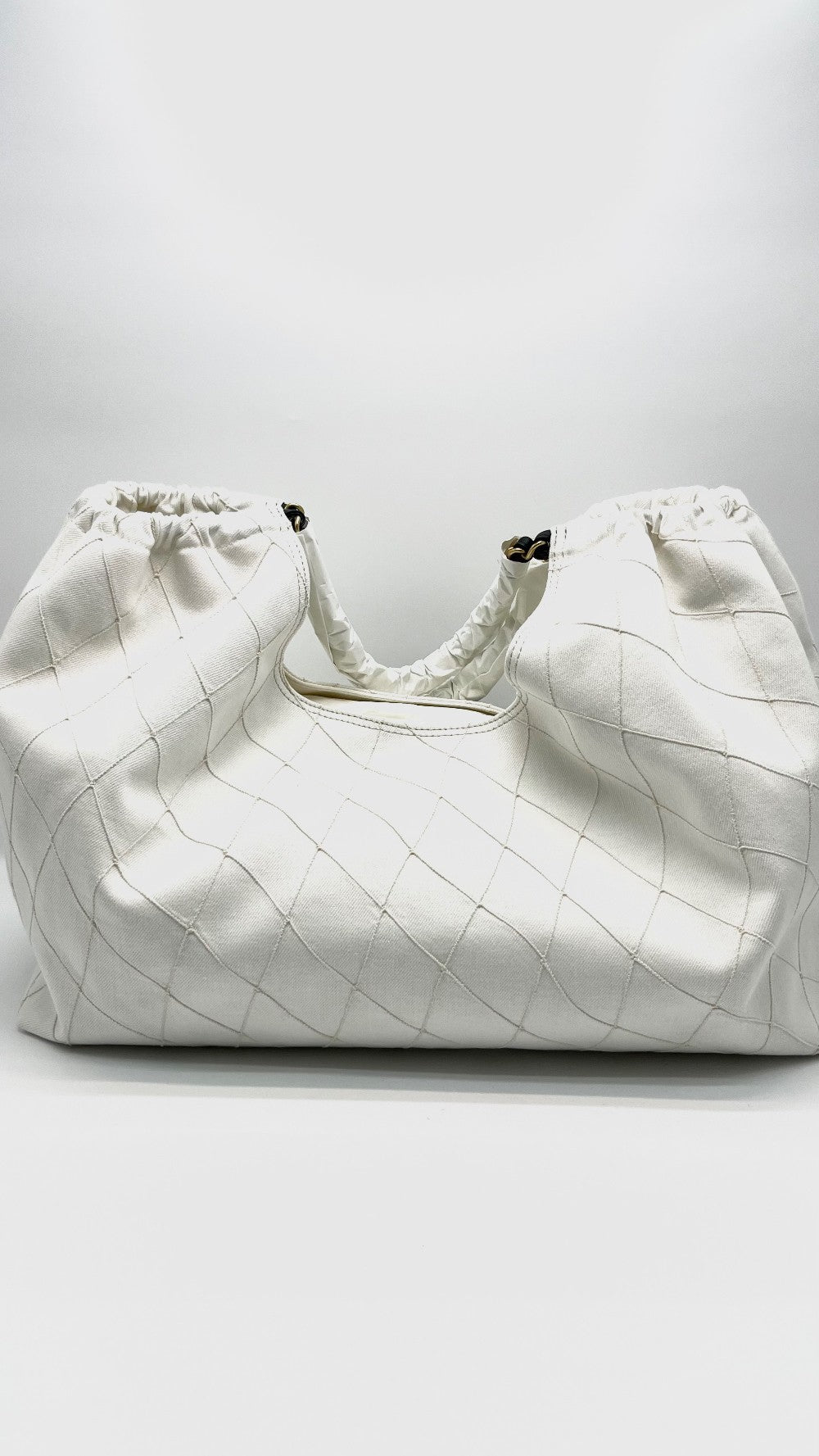 Brand New. Chanel Small Shopping Tote Denim Bag GHW. TNG85AG7|16749