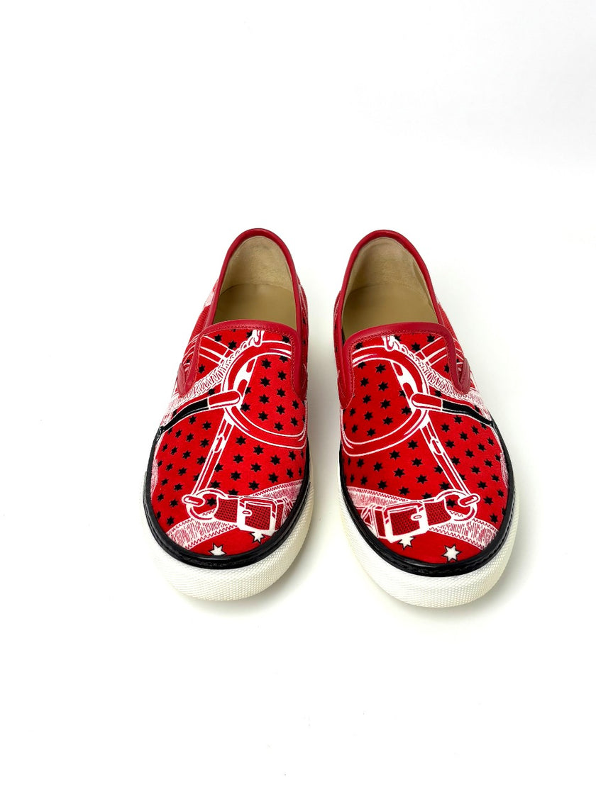 Preowned. Hermes Slip On Red. 37.5|7538