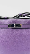 Preowned. Hermes So Kelly 22 Ultraviolet/Bleu Obscure Clemence PHW. Sqaure Q56|15022