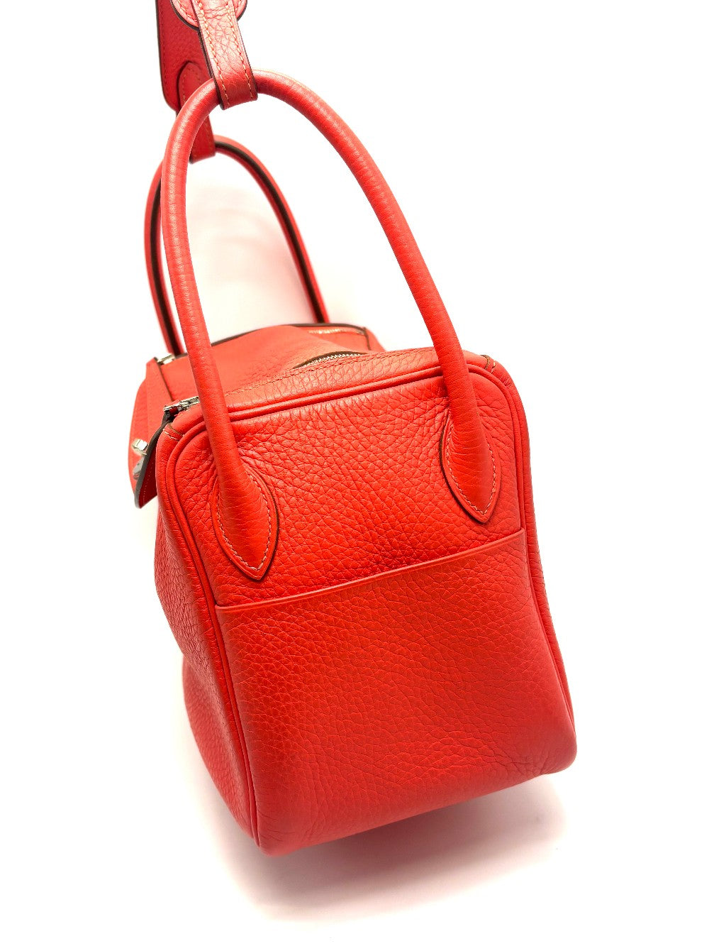 Preowned. Hermes Lindy 26 Rose Jaipur Clemence PHW. R Square 72A|17263