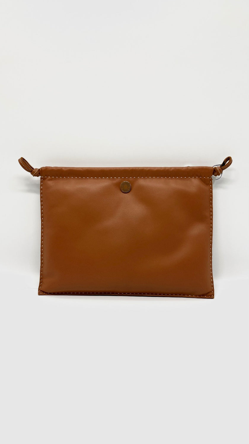 Brand New. Hermes Pilo Pouch Gold Lambskin Swift PHW. KAM004UH|7948