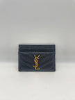 Brand New. YSL Card Holder Black Grained De Poudre GHW|10076