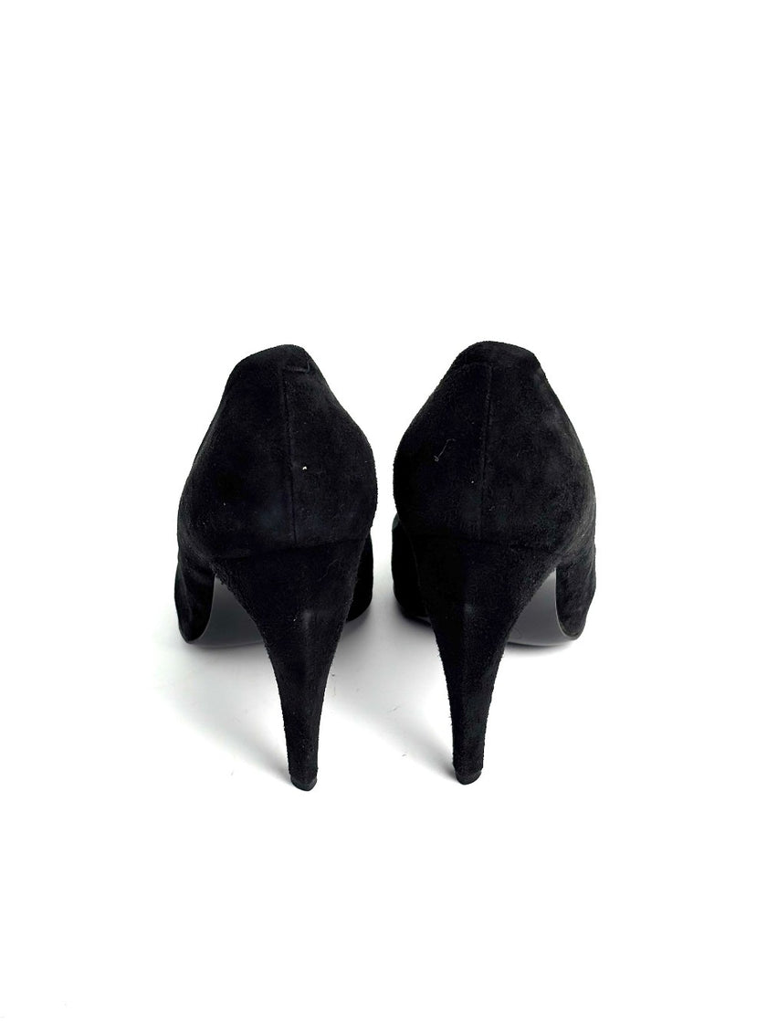 Preowned. Roger Vivier Heel Suede Black. 39|11697