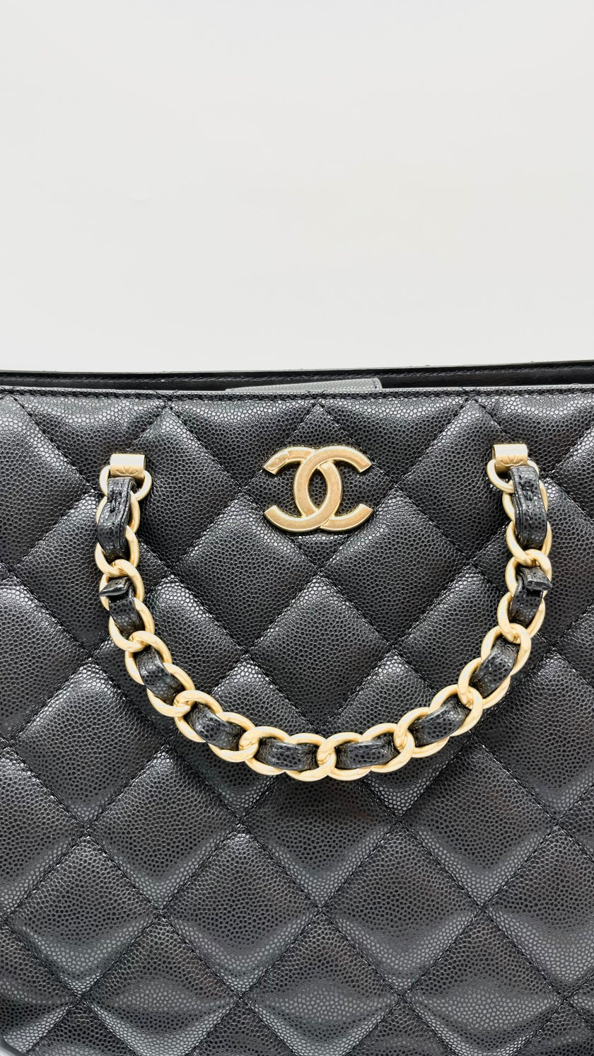 Brand New. Chanel CC Large Shopping Bag Black Caviar GHW. NH508L81|5342