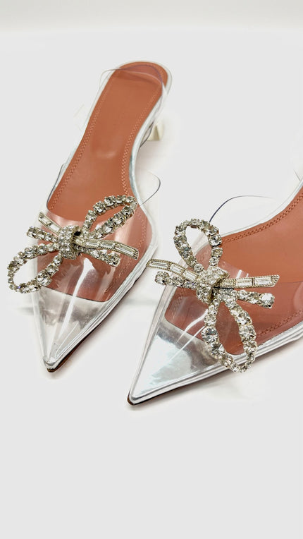 Brand New. Amina Muaddi Begum Glass Heel. 36|10627