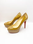 Unused. Christian Louboutin Bianca 140 Pumps Camel Patent. 39|17852