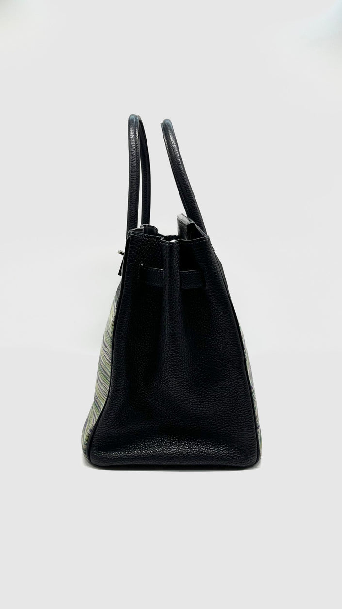 Preowned. Hermes Birkin 35 Vibrato Blue Indigo Togo PHW. G24C|13929