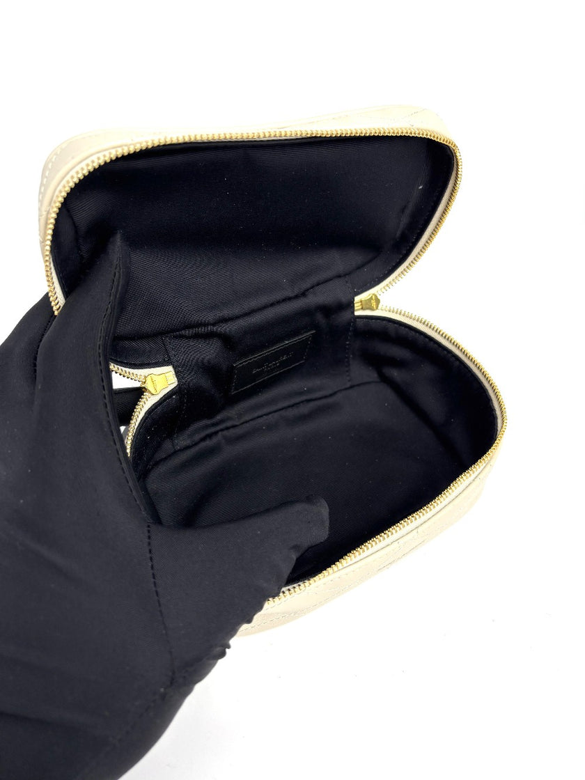 Unused. YSL Mini Vanity White Calfskin GHW|12420