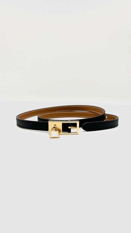 Brand New. Hermes Lucky 15 Belt Black GHW|9977