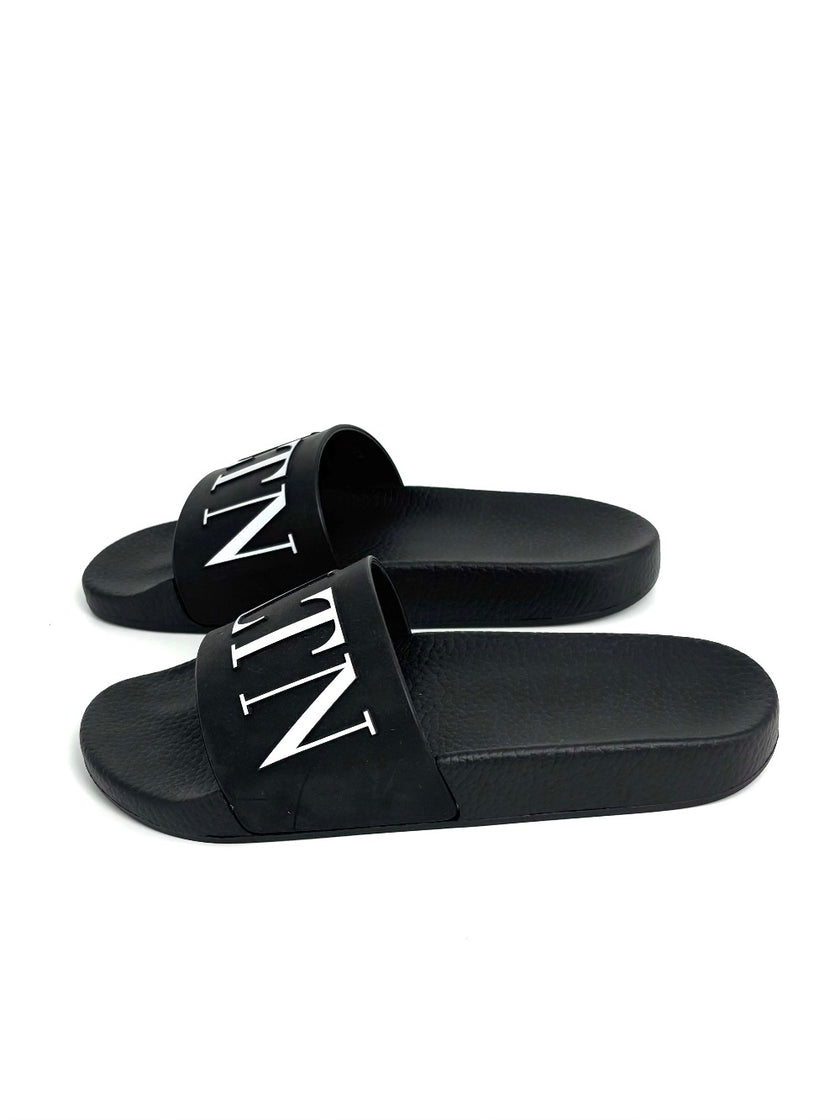 Brand New. Valentino Slides Black. 37|8385