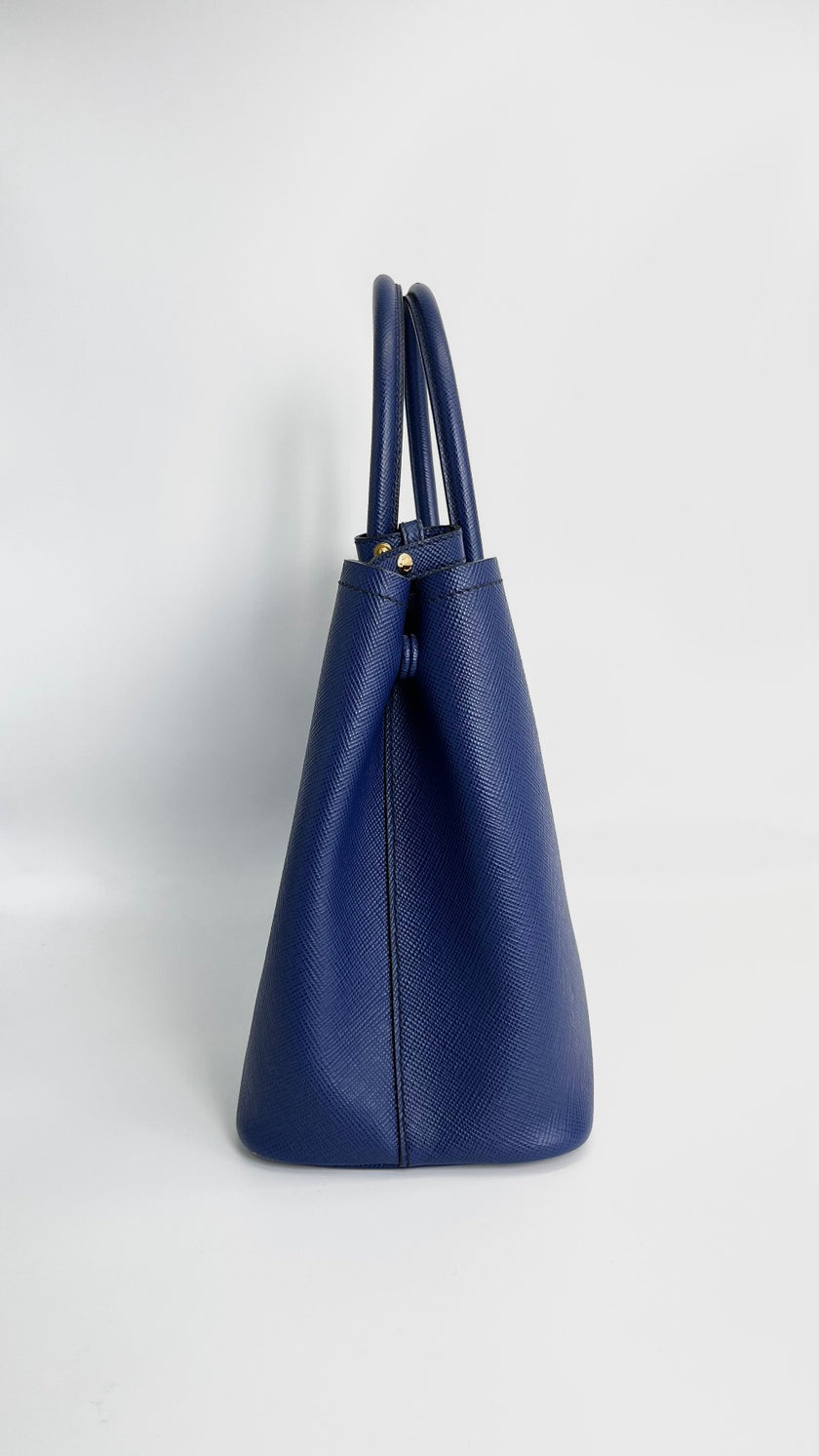 Preowned. Prada Saffiano Two Way Blue|4465