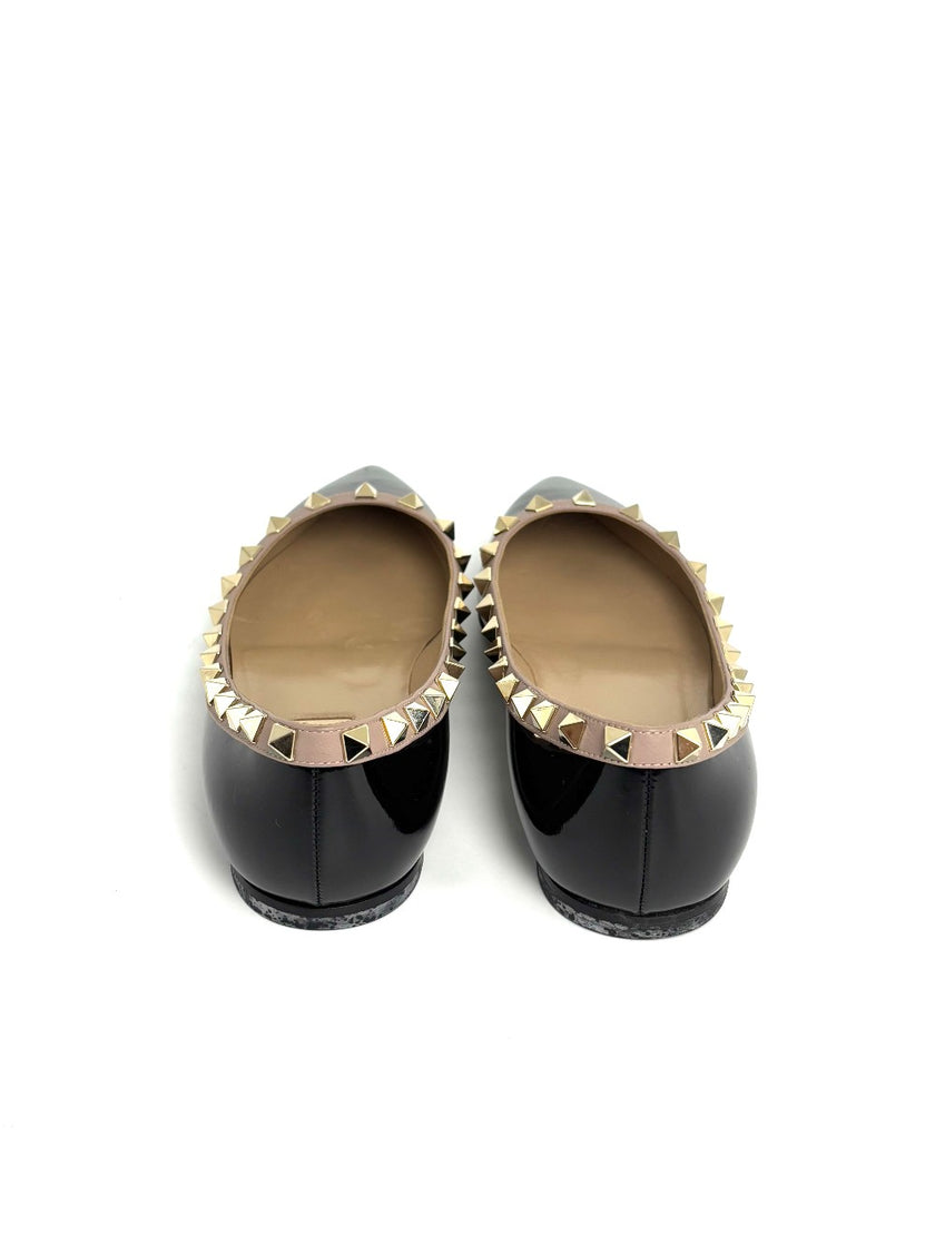 Preowned. Valentino Flats Black. 36.5|8412