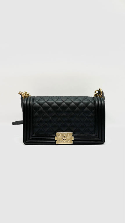 Brand New. Chanel Leboy Old Medium Black Caviar GHW. GN3XPEXG|9839