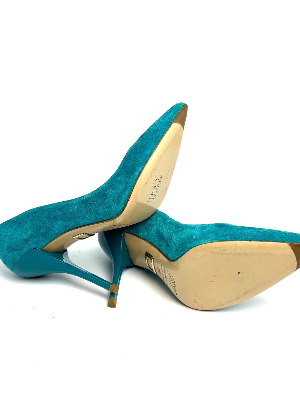 Brand New. Roger Vivier Heel Suede Blue. 35|10648