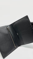 Preowned. Hermes Bearn Compact Wallet Black PHW. DNN002NY|9929