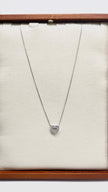 Brand New. Heart Shape Diamond necklace 0.28Ct 16-18 inches length HK 18k White Gold|10930