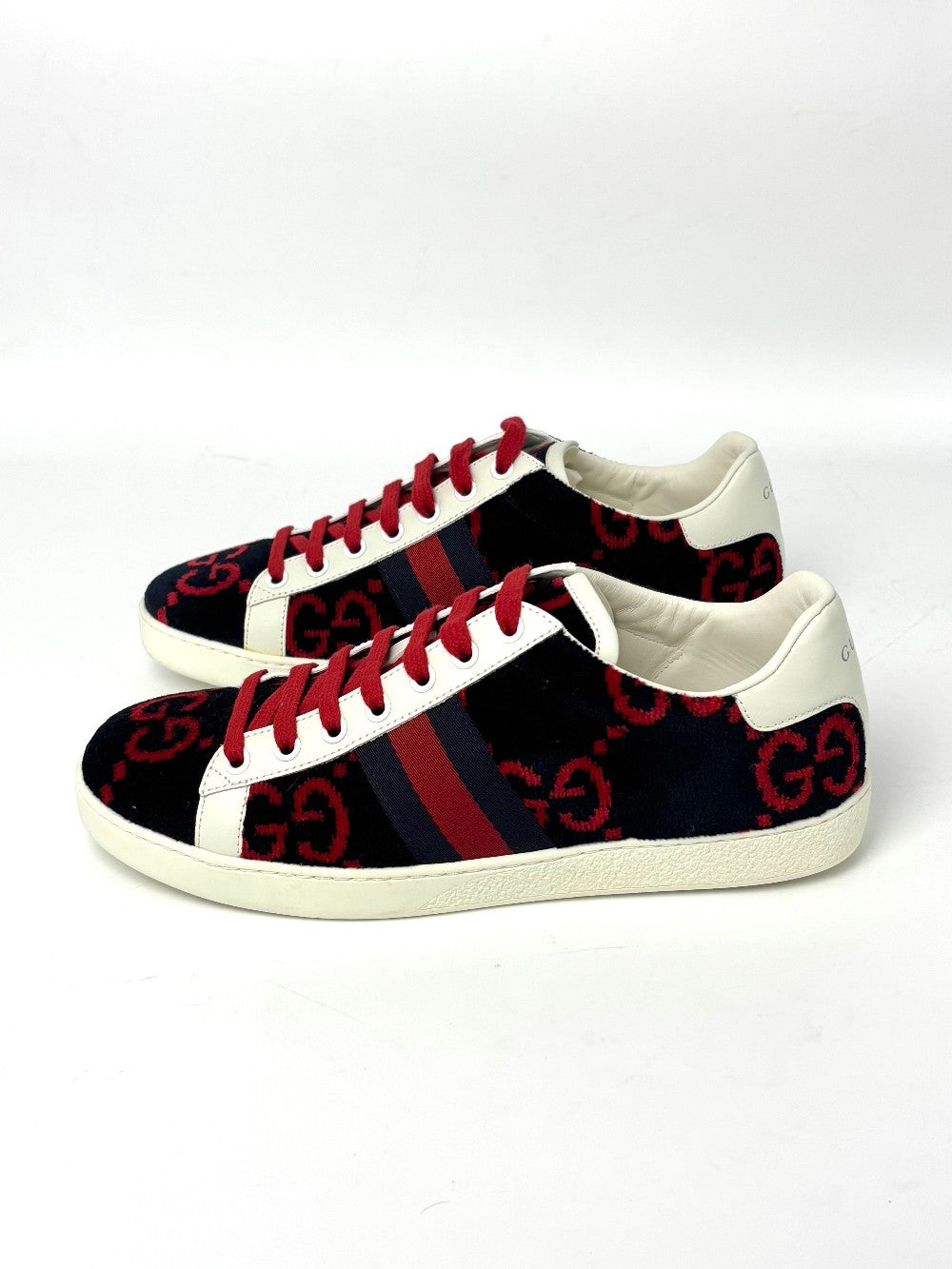 Brand New. Gucci Sneakers Tweed Black/Red. 38|8591