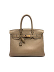 Preowned. Birkin 30 Etoupe Clemence PHW. NB28|17479