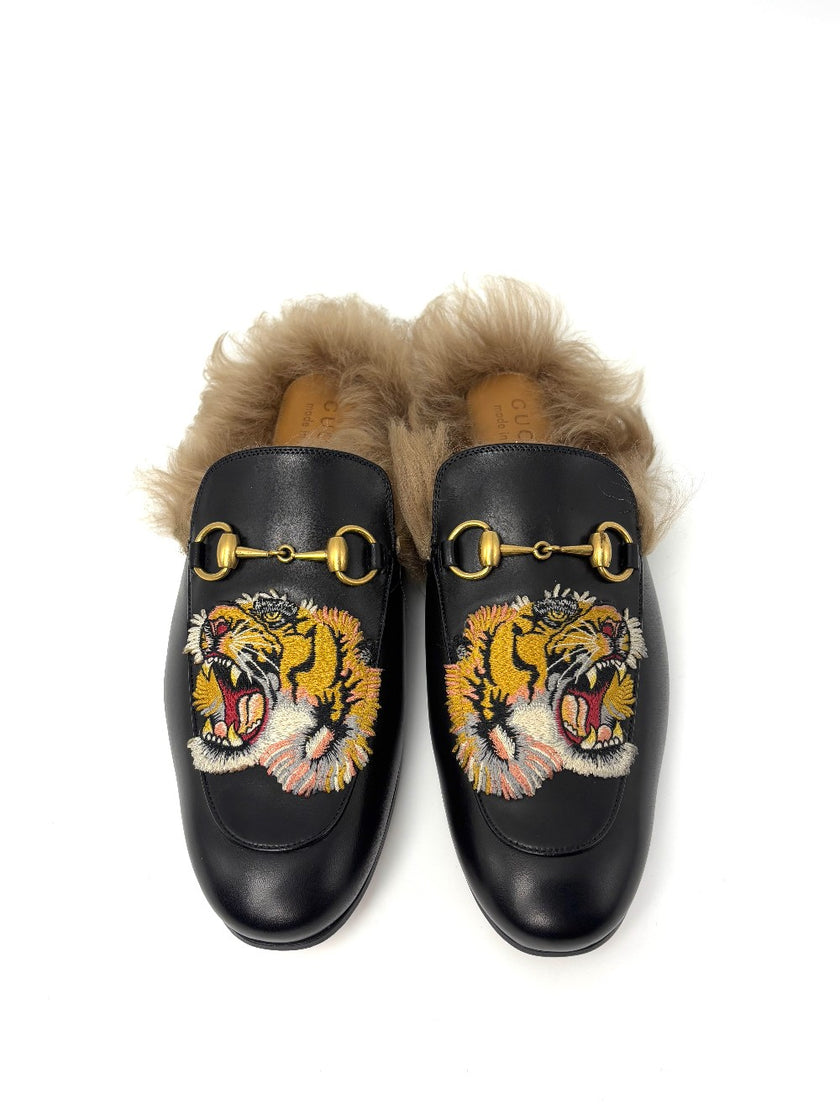 Brand New. Gucci Mule Tiger w/Fur. 36.5|8595
