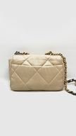 Preowned. Chanel C19 Small Beige Lambskin GHW/RHW,SHW. P724TT3|16073