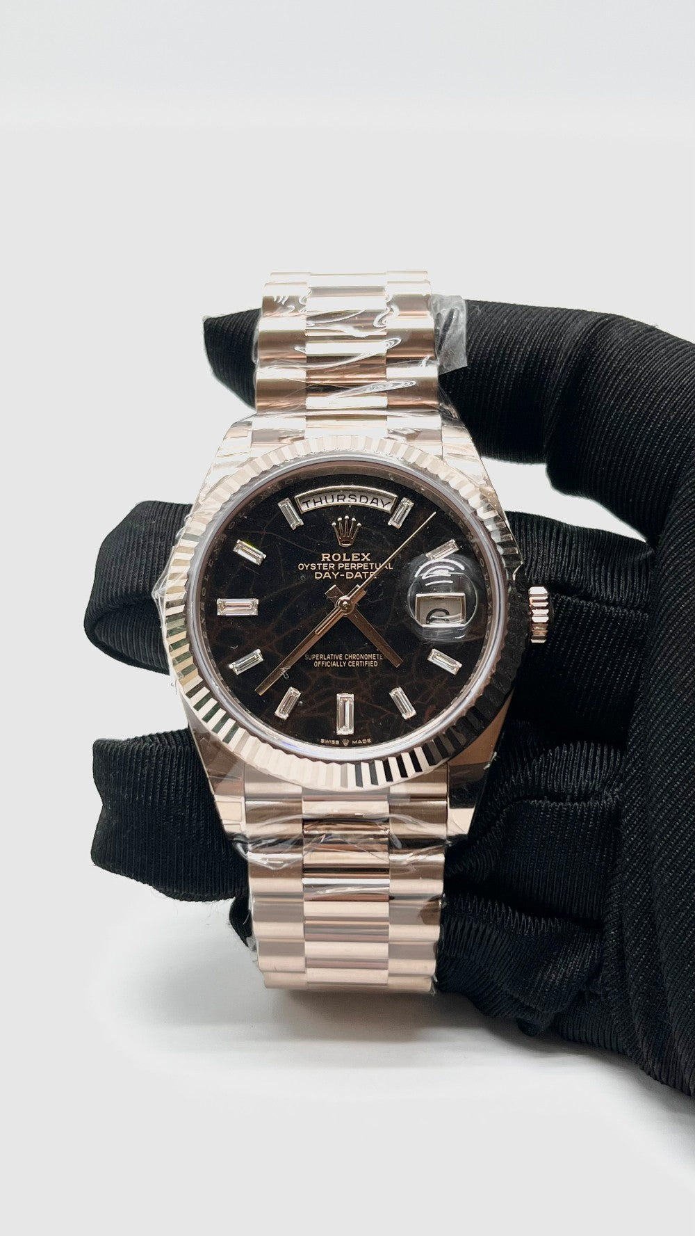 Brand New. Rolex Day-Date 40 Eisenkiesel Diamond Set Dial President Rosegold 40MM 2026|16829
