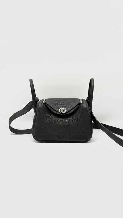 Like New. Hermes Mini Lindy Togo Ebene PHW. DCT382NN|13036