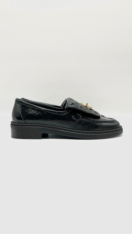 Brand New. Chanel Slip On Patent Black. 36|9638