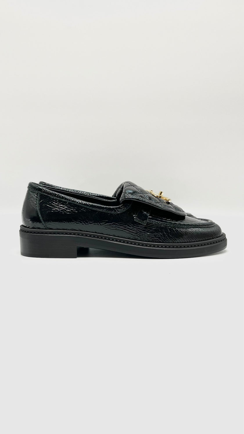 Brand New. Chanel Slip On Patent Black. 36|9638