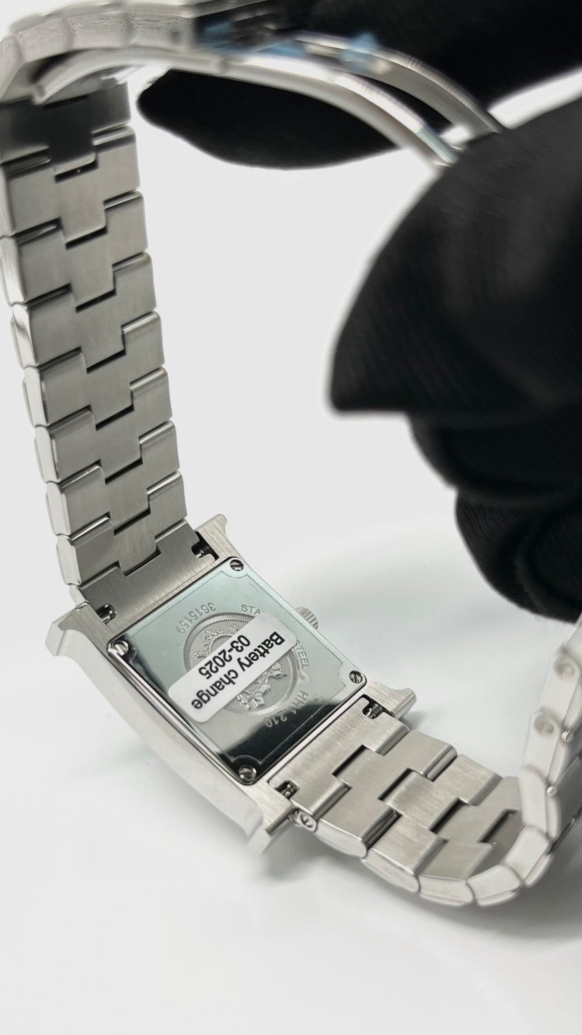 Brand New. Hermes H Heure Steel Watch MOP|5724