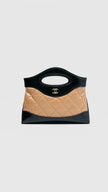 Like New. Chanel 31 Nano Calfskin Beige/ Black GHW. H9XUA13G|11383