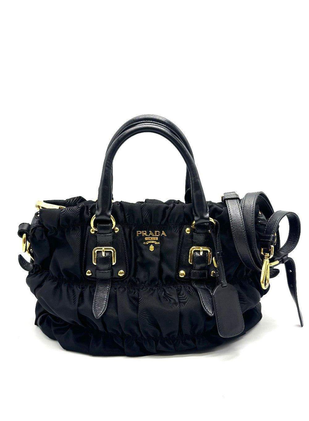 Preowned. Prada Gaufre Black Nylon|17637