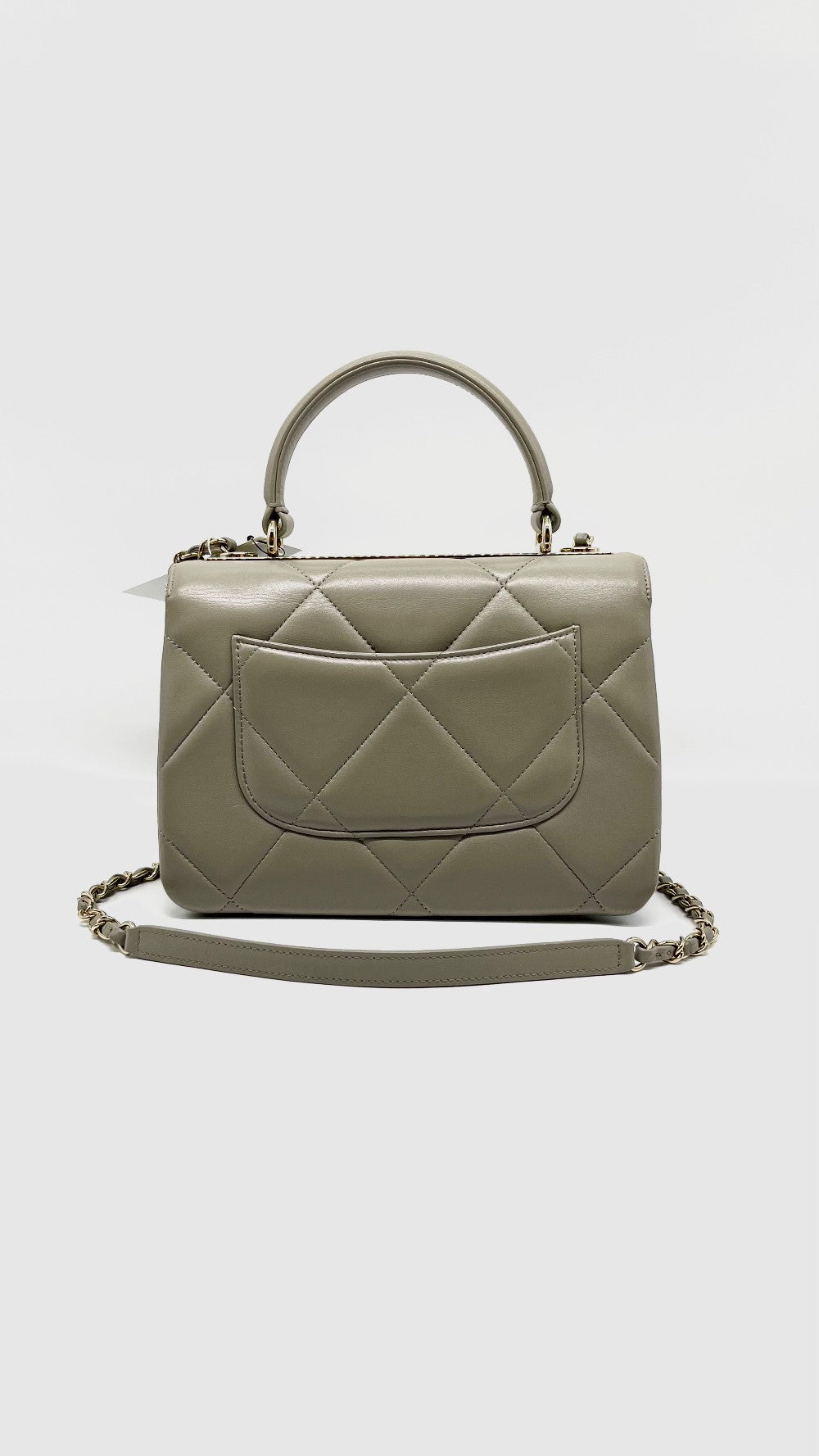 Preowned. Chanel Trendy Small Gray Lambskin GHW. 28739111|8287