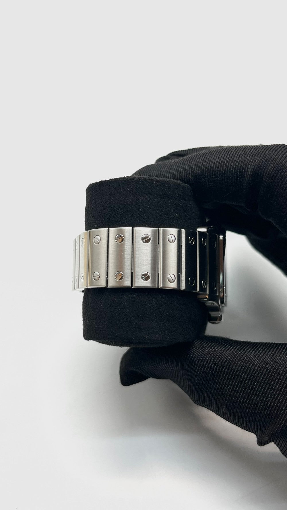 Preowned. Cartier Santos Galbee White Dial Roman All Steel 29MM|16353