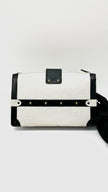 Preowned. LV Epi Trunk Clutch White/ Black GHW. MCHP|15088