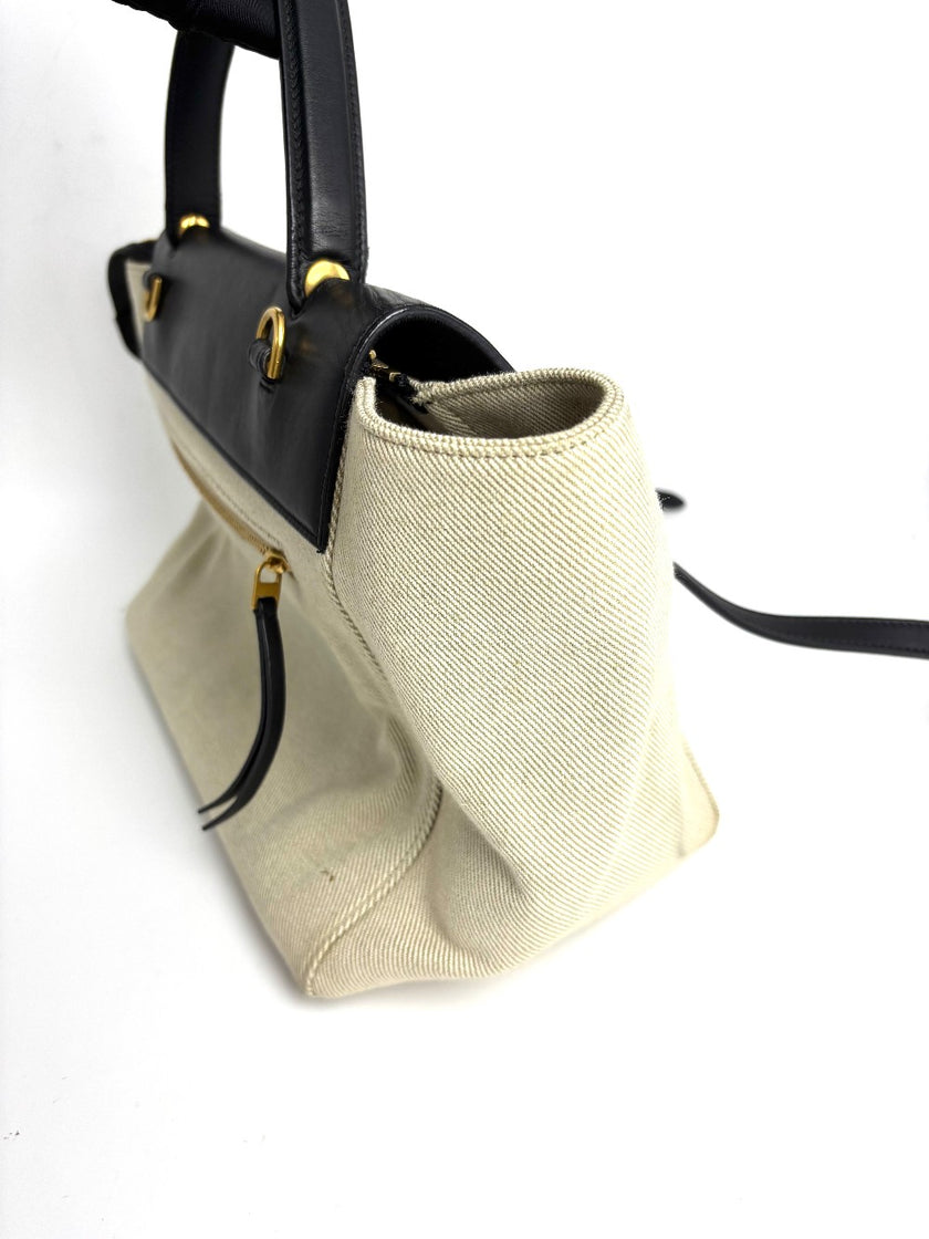 Preowned. Celine Belt Canvass Beige|11753