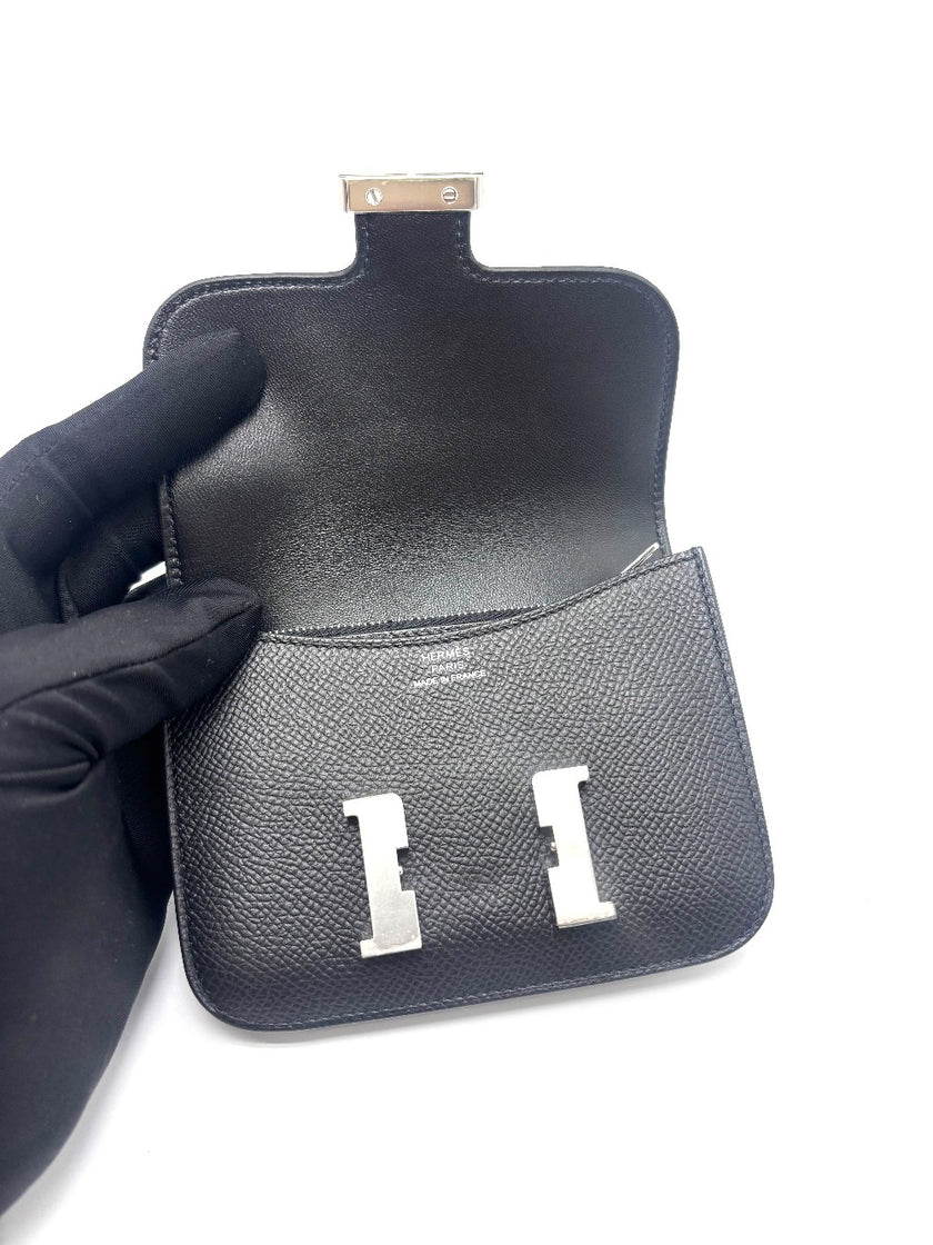 Unused. Hermes Constance Slim Black Epsom PHW. BAM009UH|17872