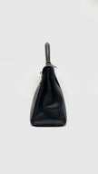 Preowned. Hermes Kelly 32 Black Clemence GHW. Square QMI48|14666
