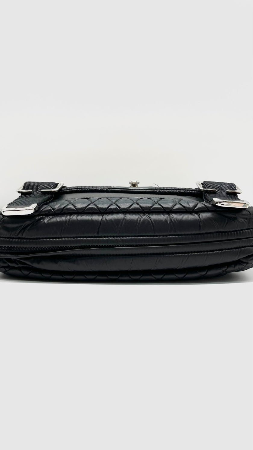 Preowned. Chanel Coco Mark Nylon Messenger Bag Black SHW. 12565863|9866