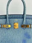 Preowned. Hermes Birkin 30 Ostrich Blue Paradis. DSA963NB|3441