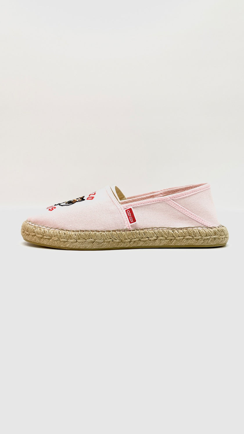 Brand New. Kenzo Lucky Tiger Espadrilles Pink Cotton Canvas Size 40|11207