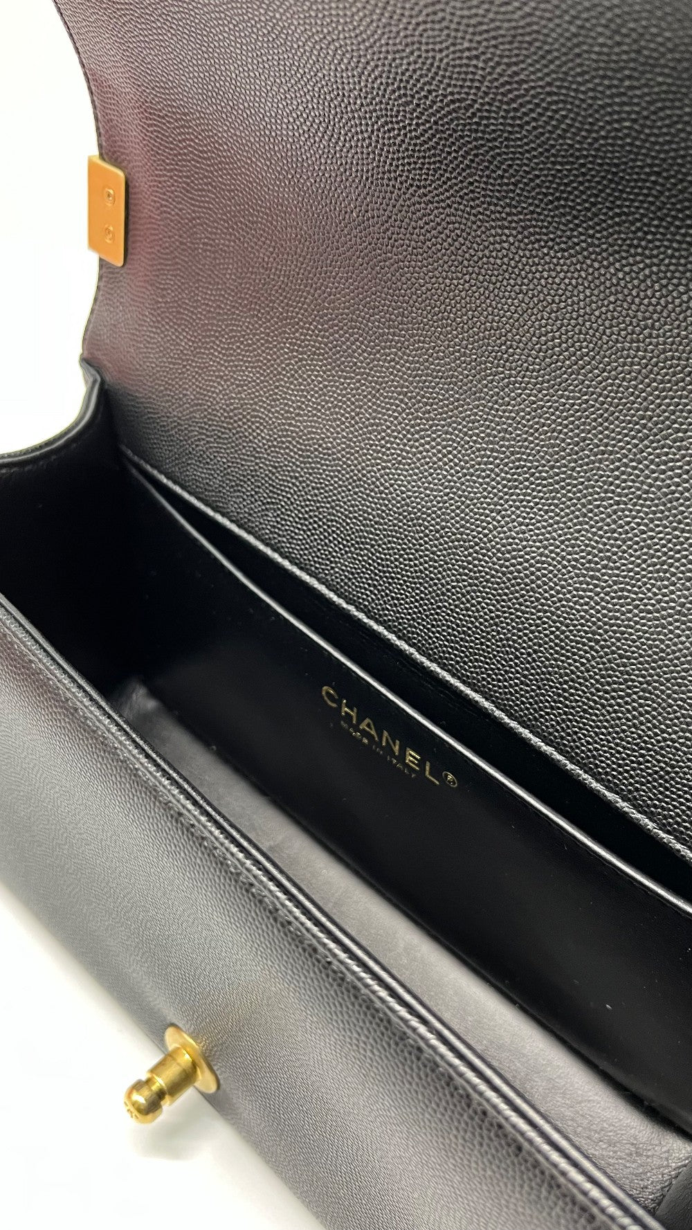 Brand New. Chanel Leboy Old Medium Black Caviar GHW. GN3XPEXG|9845