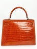 Preowned. Hermes Kelly 28 Alligator Orange. H02509|3431