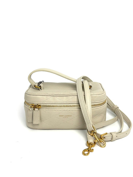Unused. YSL Mini Vanity White Calfskin GHW|12414