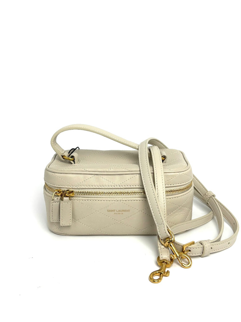 Unused. YSL Mini Vanity White Calfskin GHW|12414