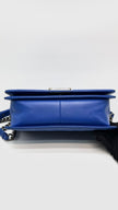 Preowned. Chanel Leboy Old Medium Blue Chevron Lambskin Ruthenium Hardware. 22584670|16089