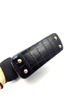 Preowned. LV Capucines Glossy Croc Black GHW|17217