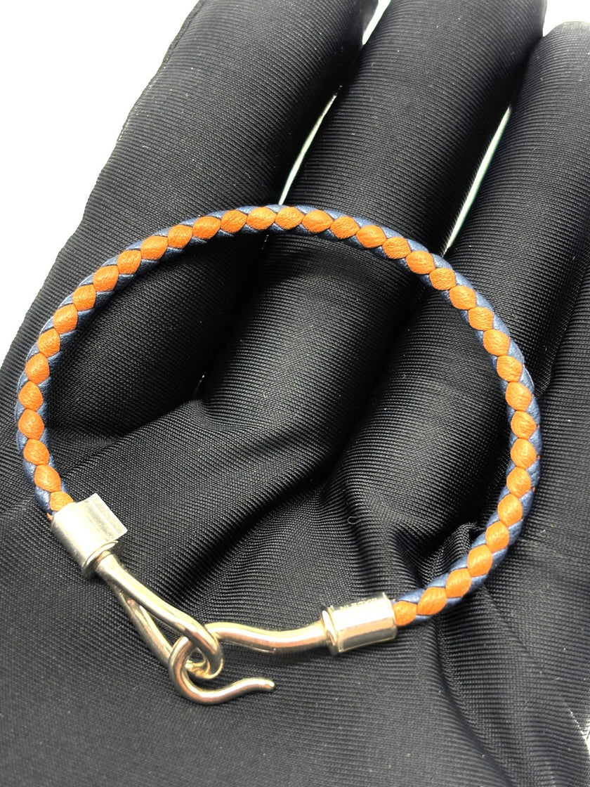 Brand New. Hermes Jumbo Bracelet Navy/Gold|8896
