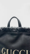 Preowned. Gucci Drawstring Backpack Black Calfskin. 523586|16779