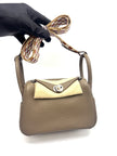 Unused. Hermes Mini Lindy Etoupe Quadrille Strap Clemence PHW.WMM475SM|17895
